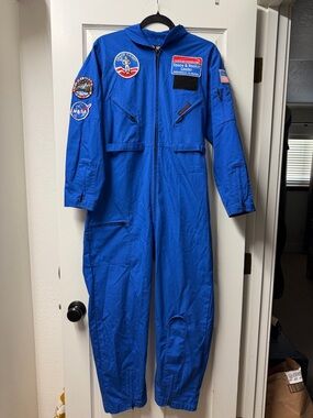 Kids Blue NASA-Inspired Flight Suit Jumpsuit